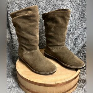 Lands' End Womens Mid Calf Slouch Suede Boots Size 6B
